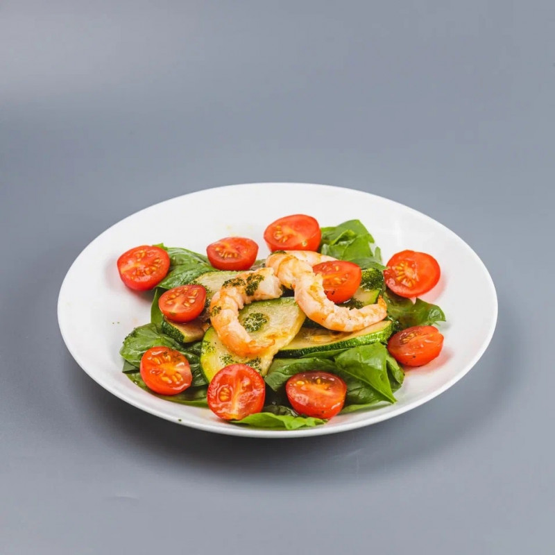 Салат с креветками и цукини